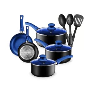 Blue Nonstick Aluminum Cookware Set
