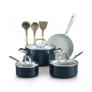 10-Piece Blue Ceramic Nonstick Kitchenware Set