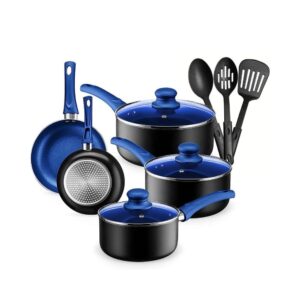 Blue Nonstick Cookware Set